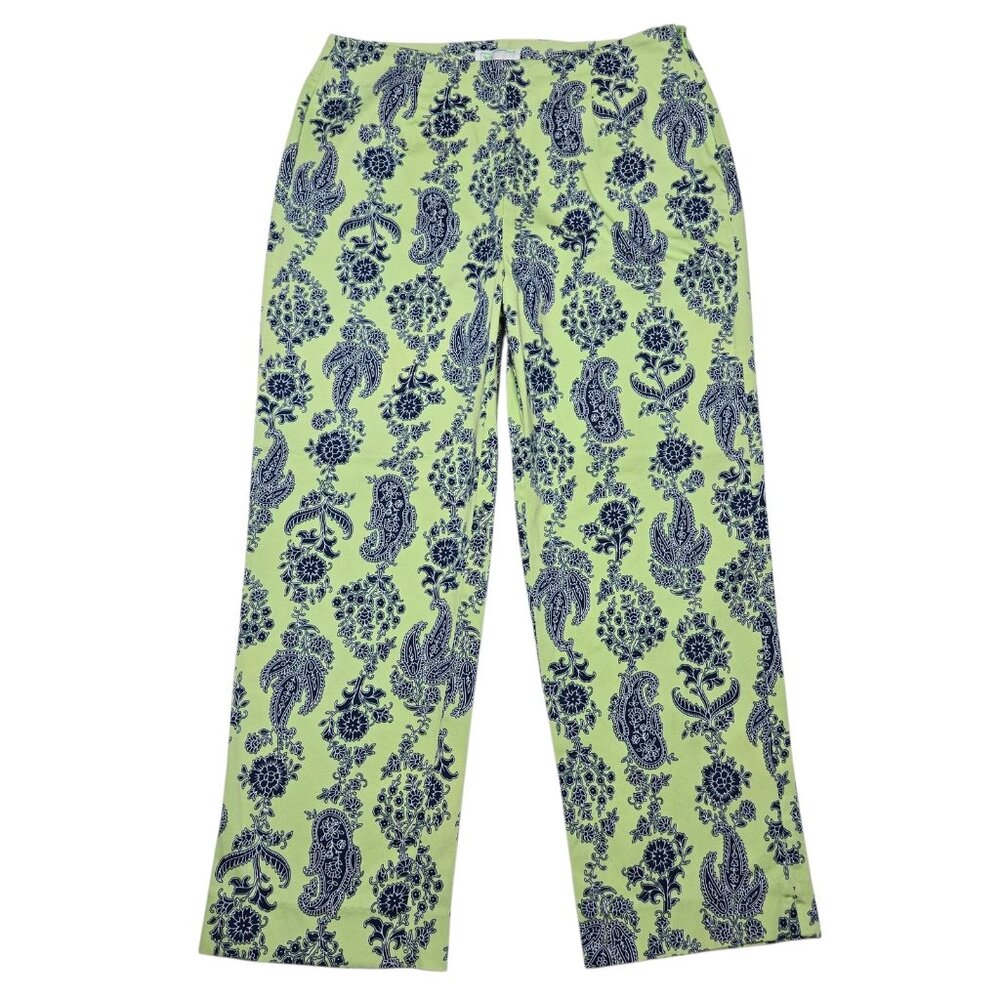 Bamboo Traders Pants Womens 8‎ Paisley Floral Straight Leg Stretch Boho
